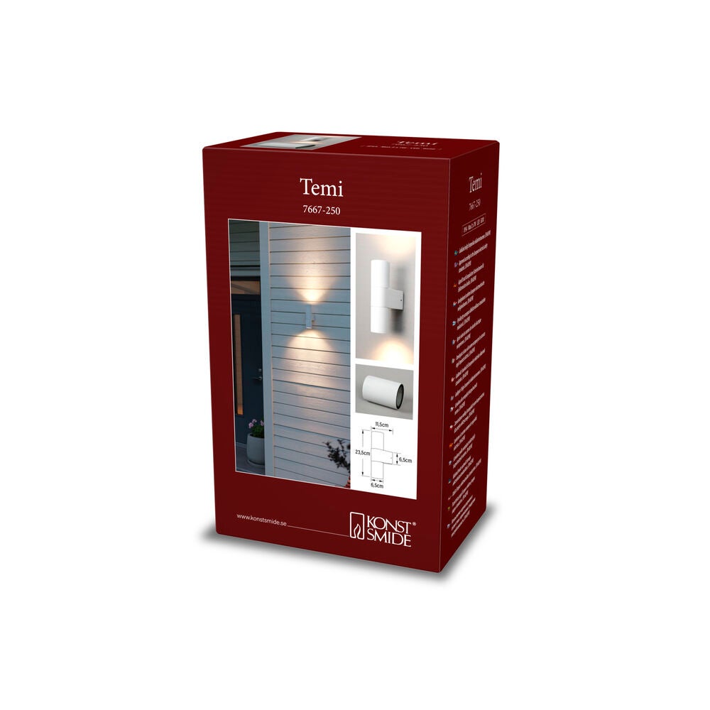 Temi vägg upp/ner GU10 vit