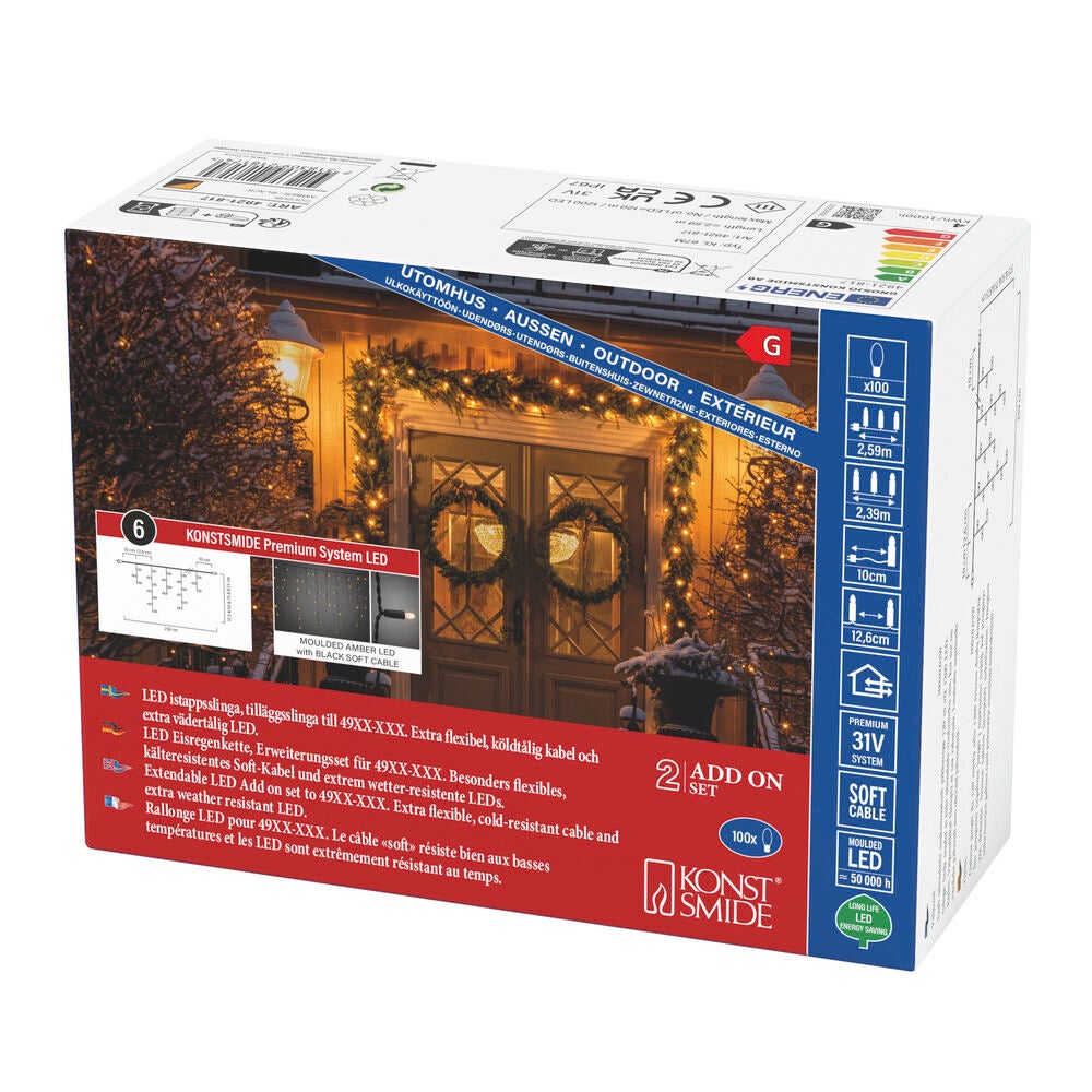 100 Amber LED Icicle Add On