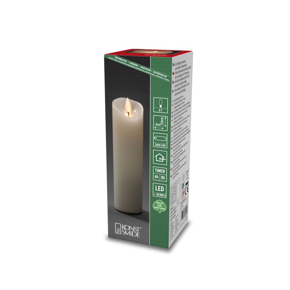 Vaxljus 5x17,8 cm LED vitt