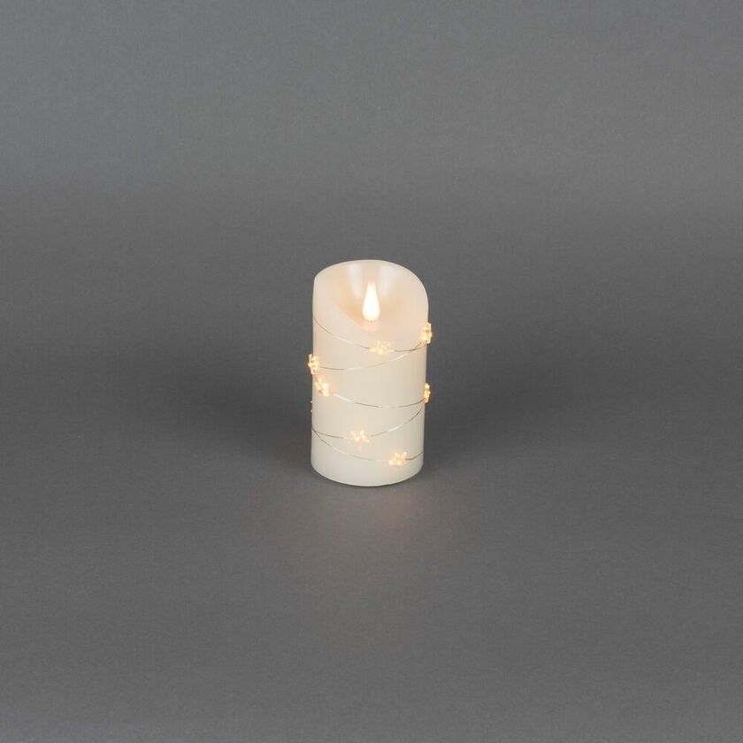 B/O Wax Candle, with Stars LED