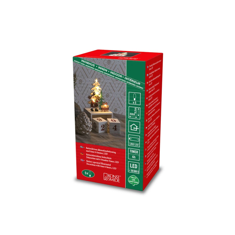 B/O Siluett Kalender trä LED