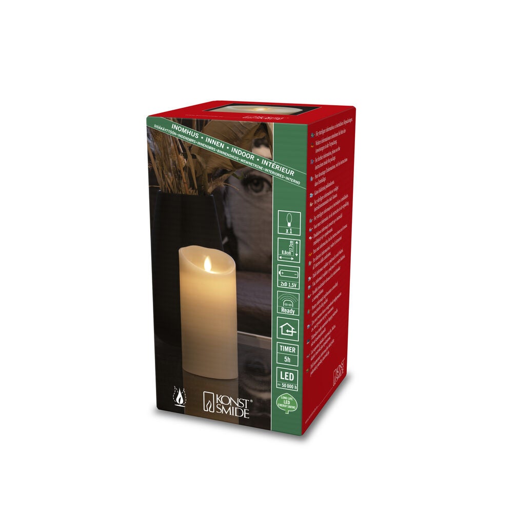 Wax Candle LED 8.8x 17.7cm B/O