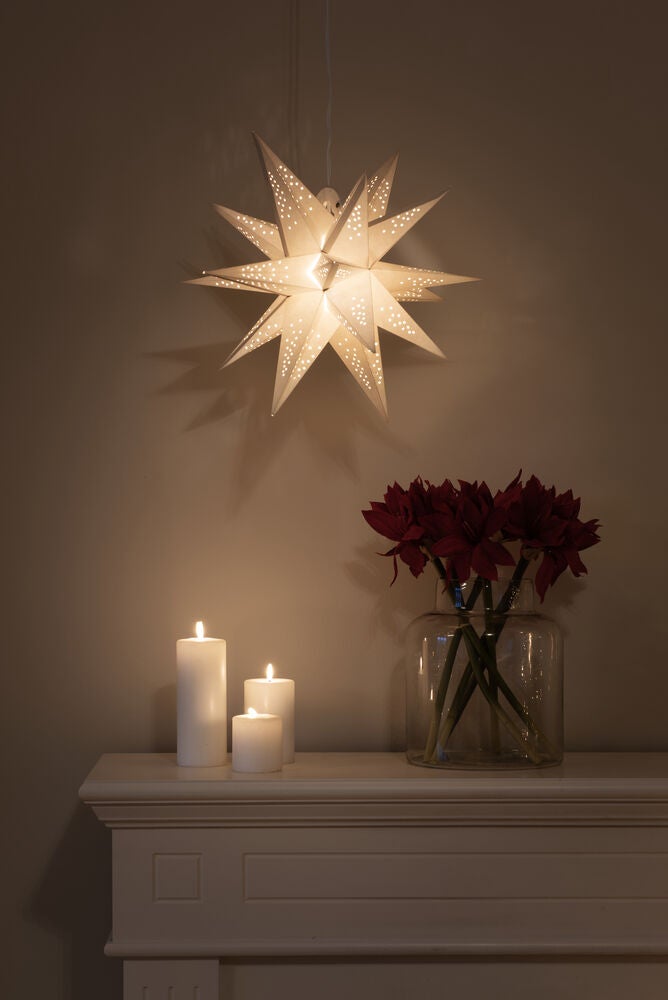3-D Pappstjärna grå 45 cm LED