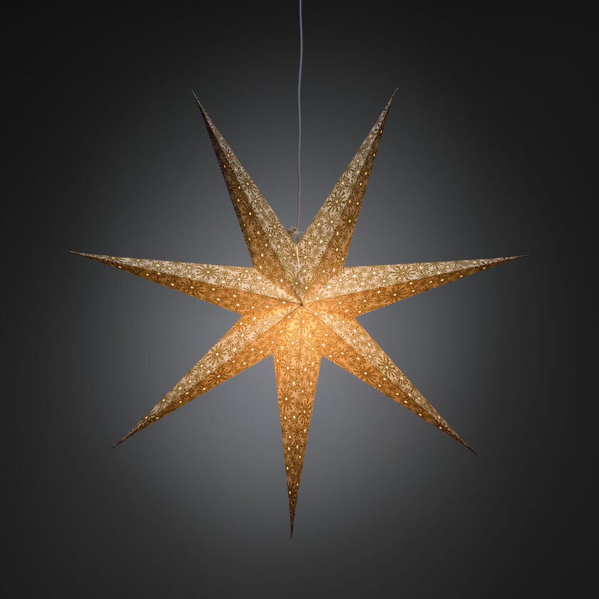 7 Point Paper Star 78cm Wh/Gld