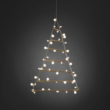 Träpyramid 48  bollar LED