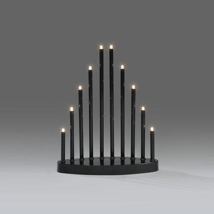 10 LED Metal Candlestick Black