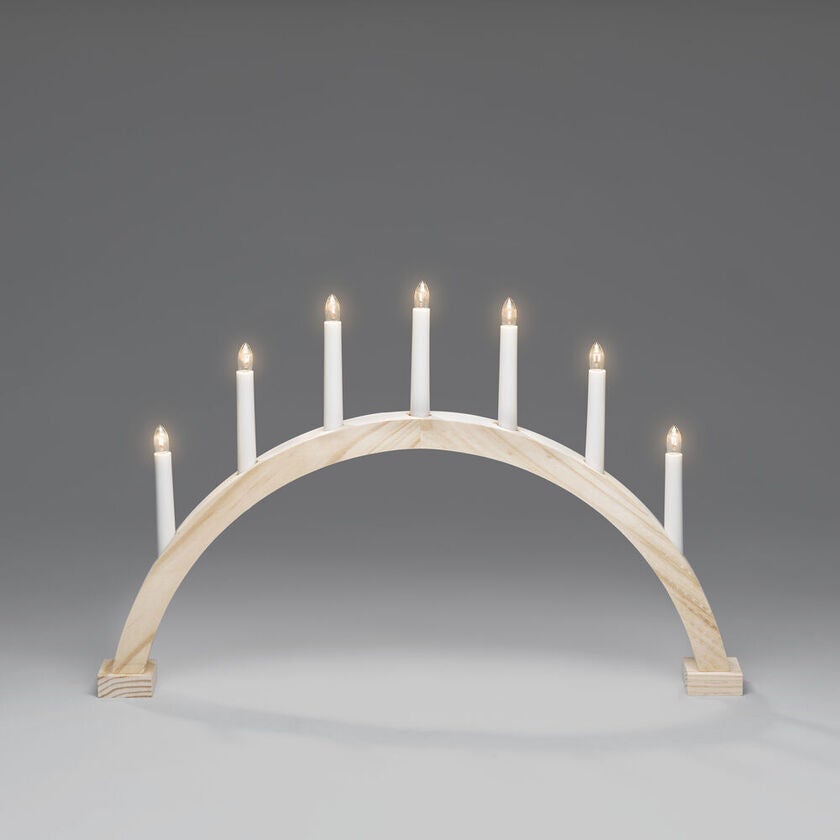 Holzleuchter, braun gebeizt