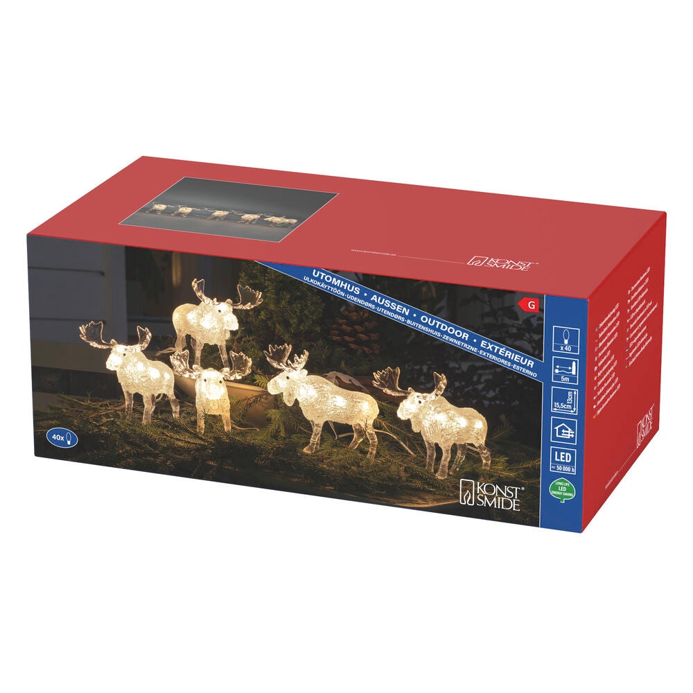 Acrylic Moose 5pcs/set 40 LED