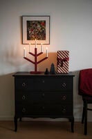 Holzleuchter Holz 5 Lampen Grü