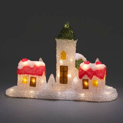 Acrylic village, 48 wwhite LED