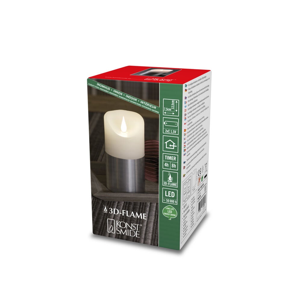 Vaxljus med silverfolie 13,5cm