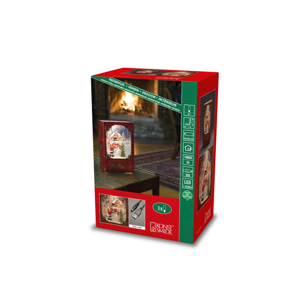 Vattenfylld lykta, röd bok