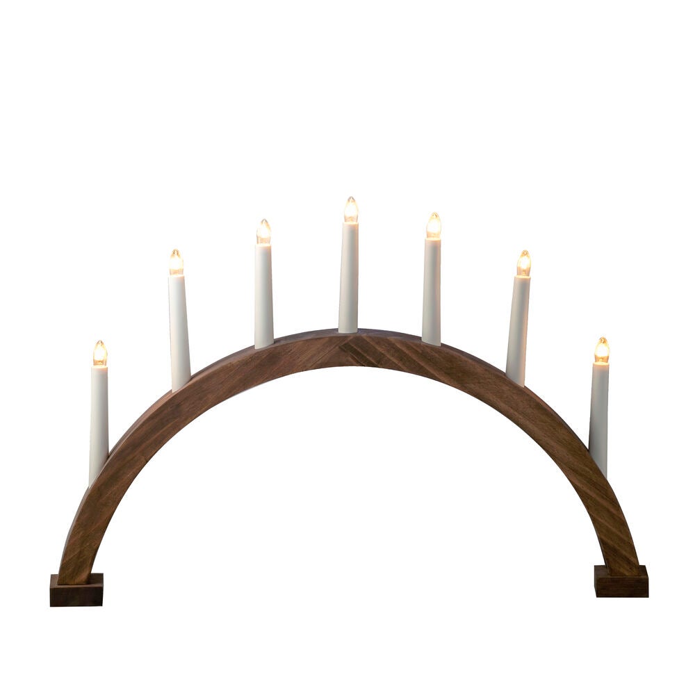 Ljusstake i trä, brunbetsad