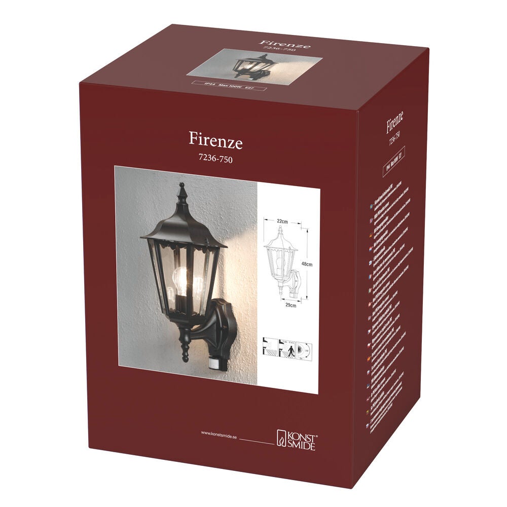 Firenze Up Light PIR M. Black