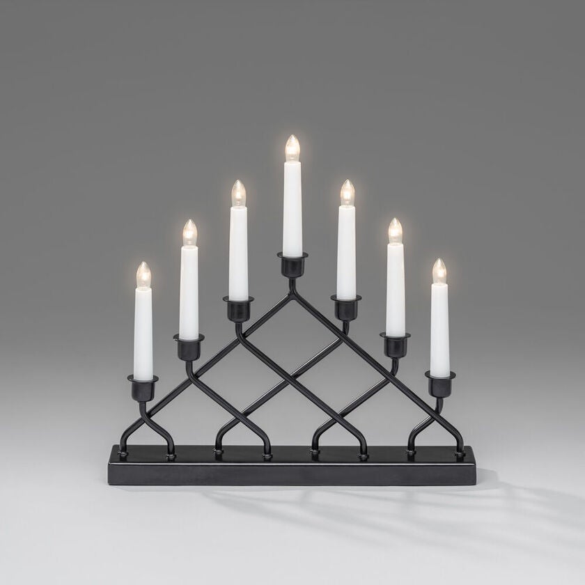 7 Bulb Metal Candlestick Black