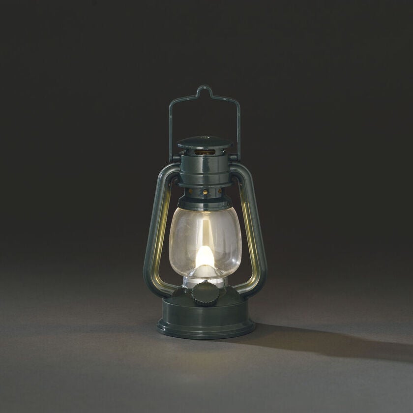 LED Sturmlaterne gruen, 1 warm
