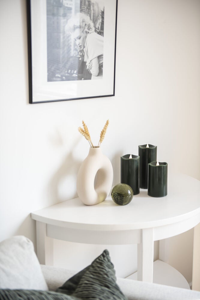 Vaxljus 7,5x17cm LED grå