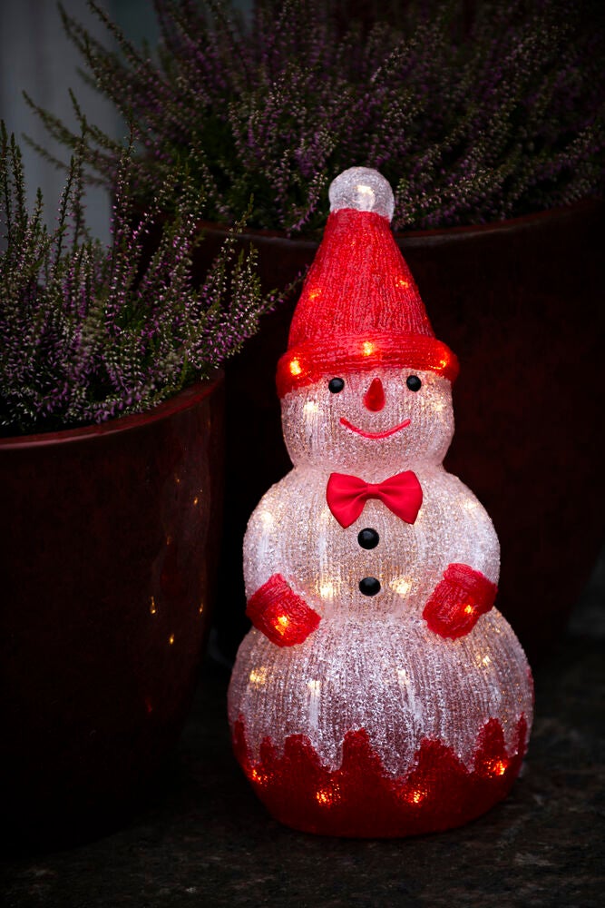 Snögubbe akryl 37cm 40 LED