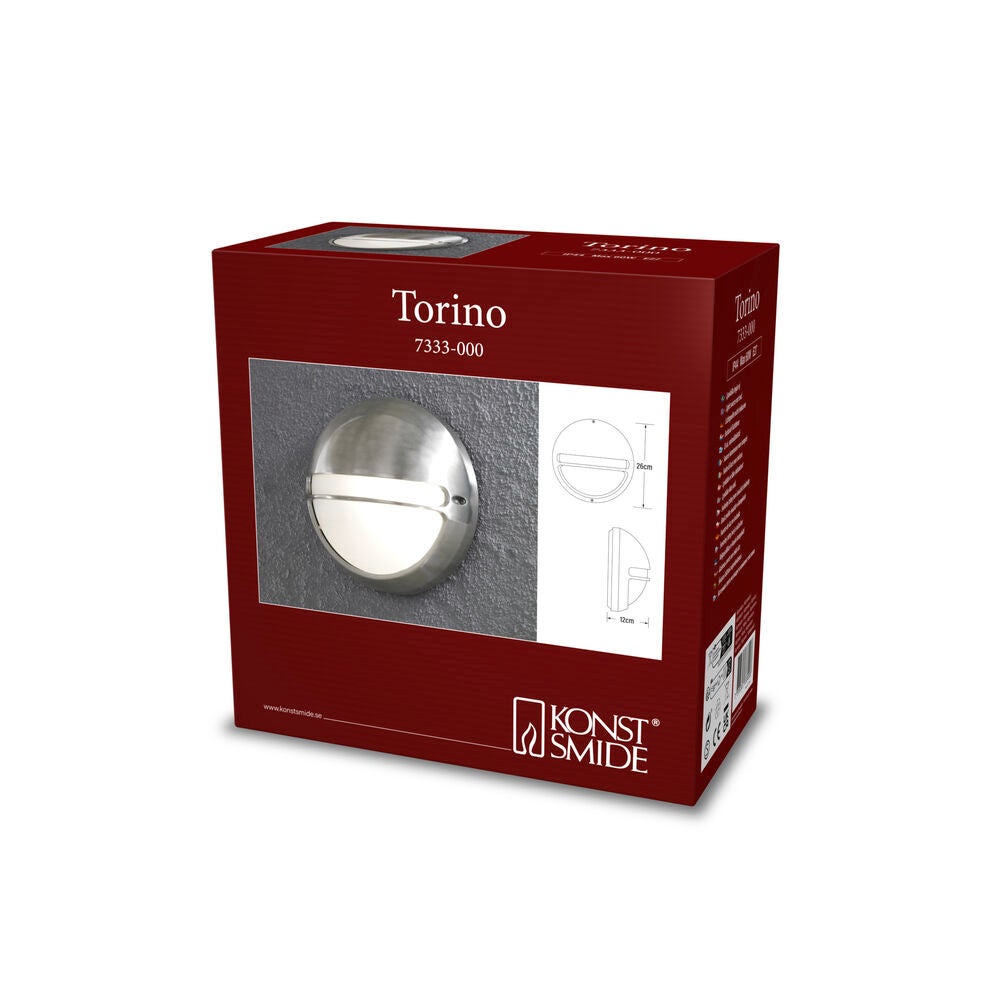 Torino vägglykta E27 aluminium