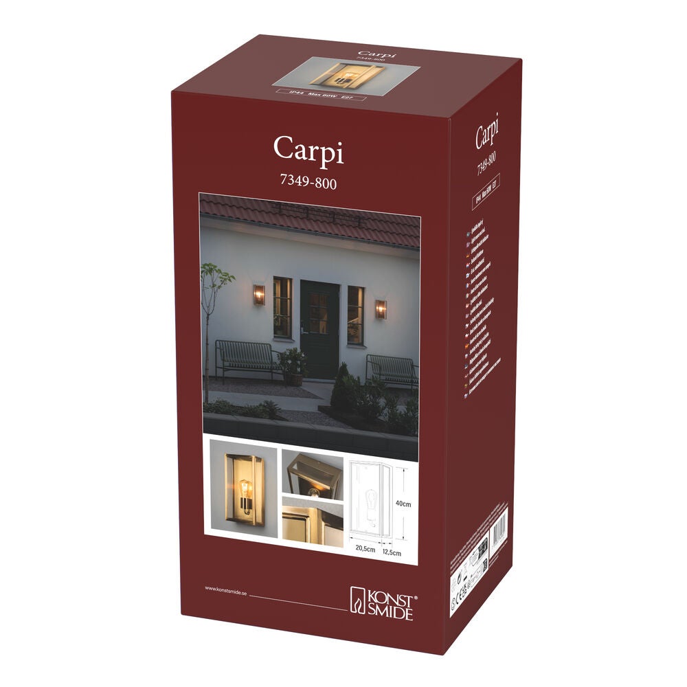 Carpi wall E27 brassplated