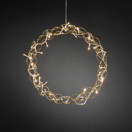 Metal Wreath Gold Col. LED