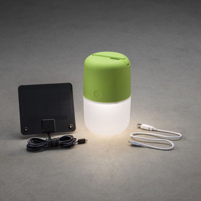 Assisi solcell/USB LED grön