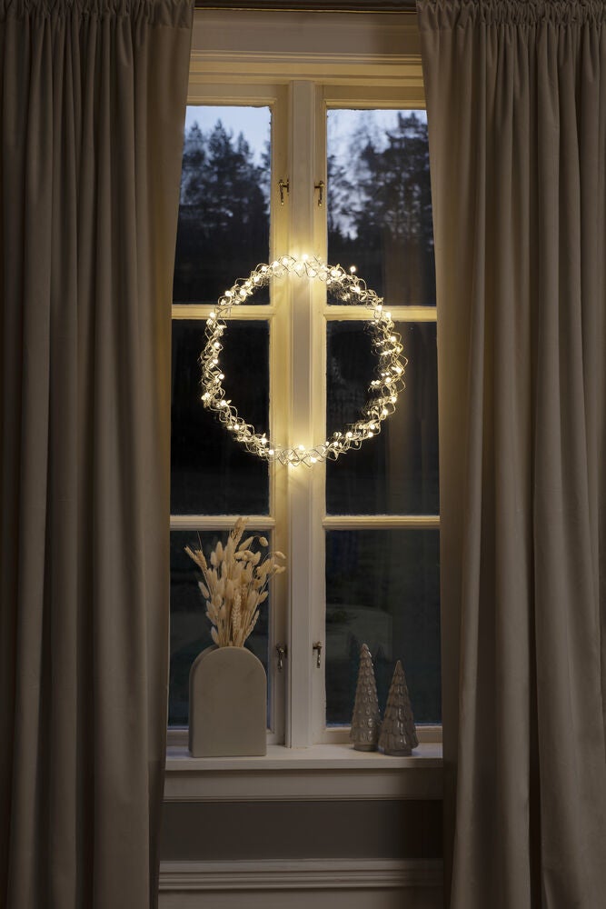 Krans mässing, 45 cm 40 LED