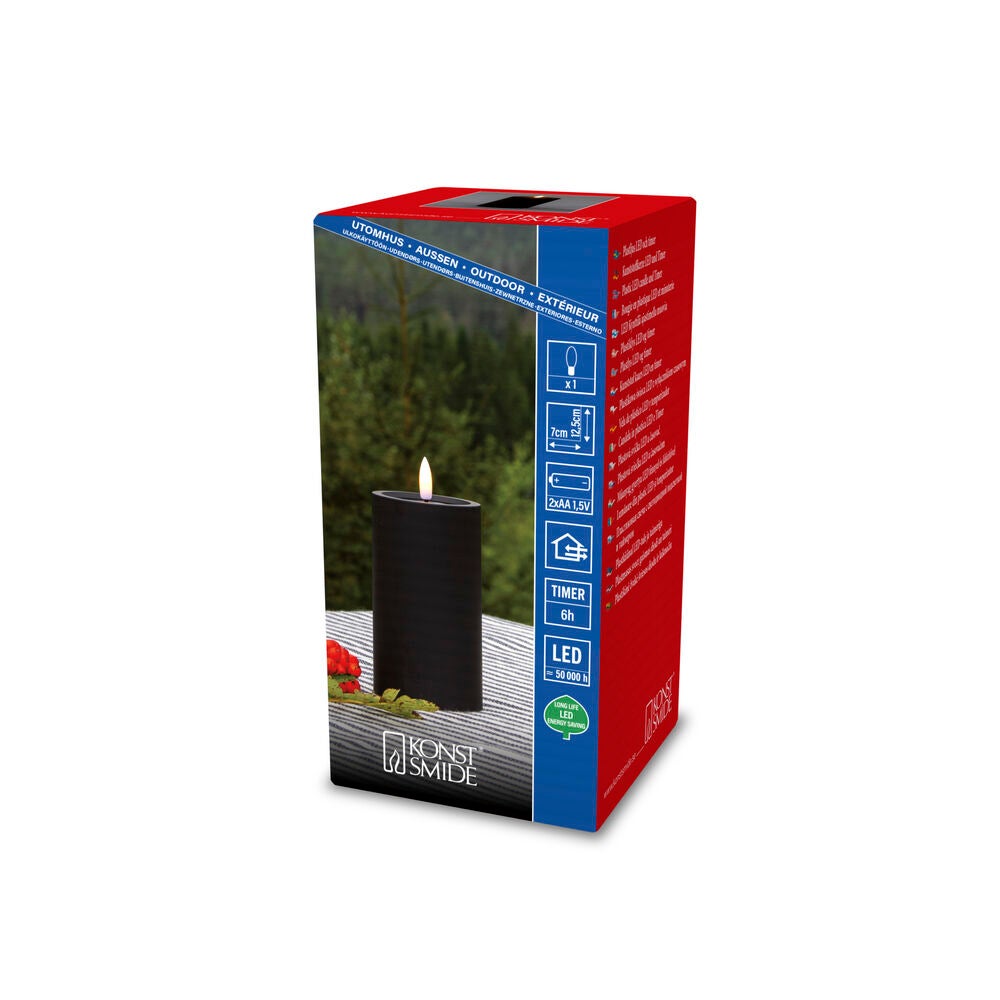 LED candle Black 12cm 2xAA