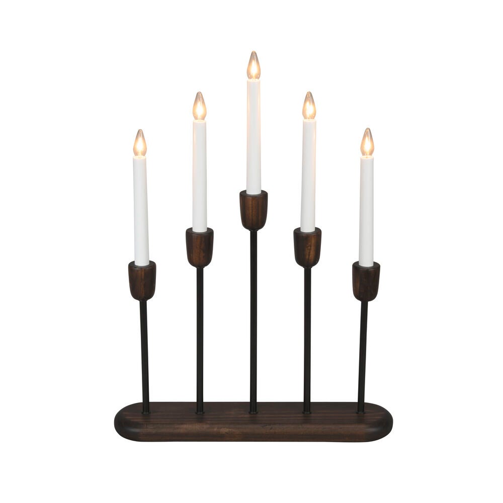 Candlestick Wood/Metal 5 LED