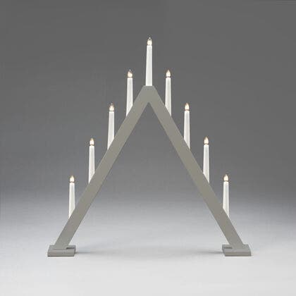 9 Bulb Candlestick Grey
