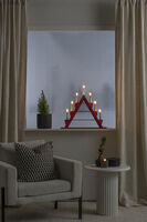 Elljusstake 7 lj trä röd