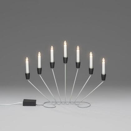 Elljusstake 7 lj grå