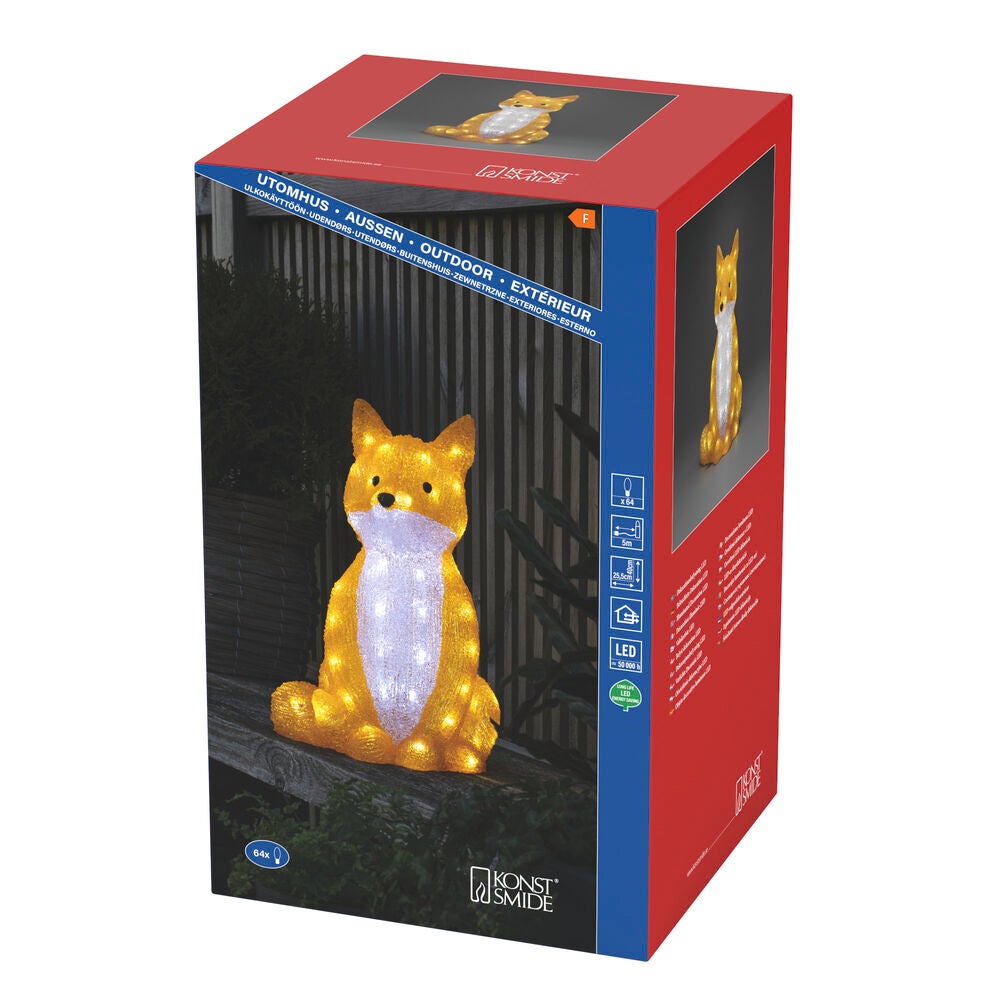 Acrylic Fox 40cm 64 LED