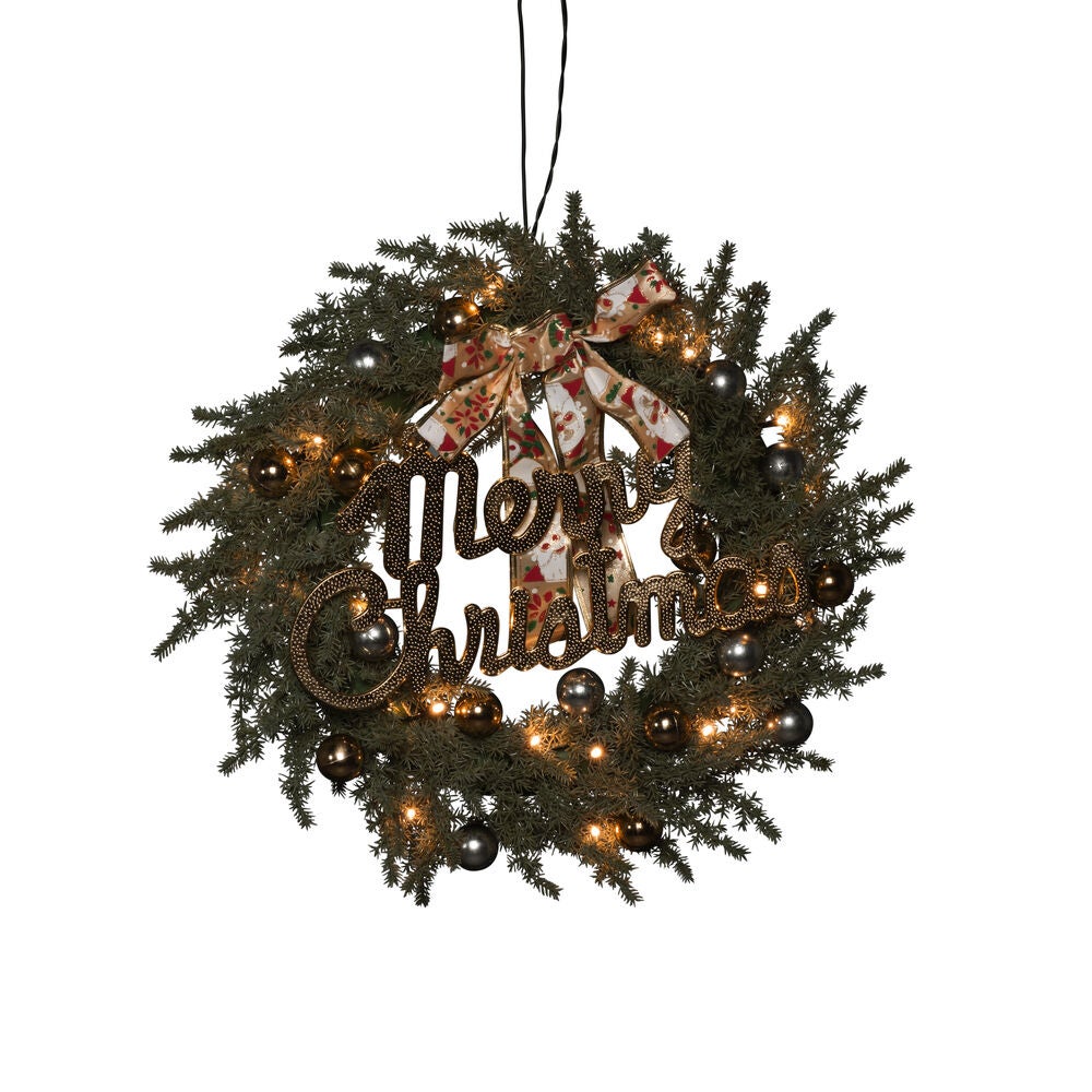 B/O Wreath, 40cm 25 LED