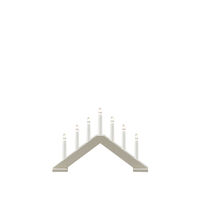 7 Bulb Candlestick Beige
