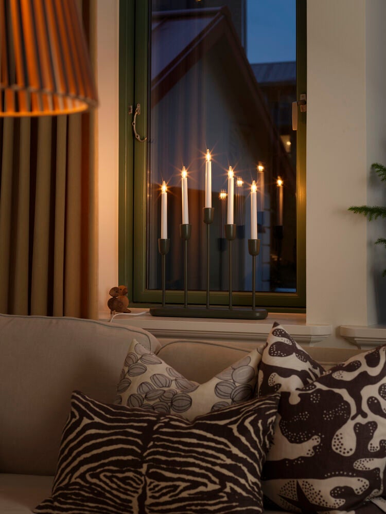 Candlestick Wood/Metal 5 LED