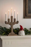 Elljusstake 5 ljus trä vit