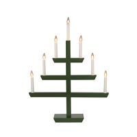 Träljusstake 7 lampor Grön 