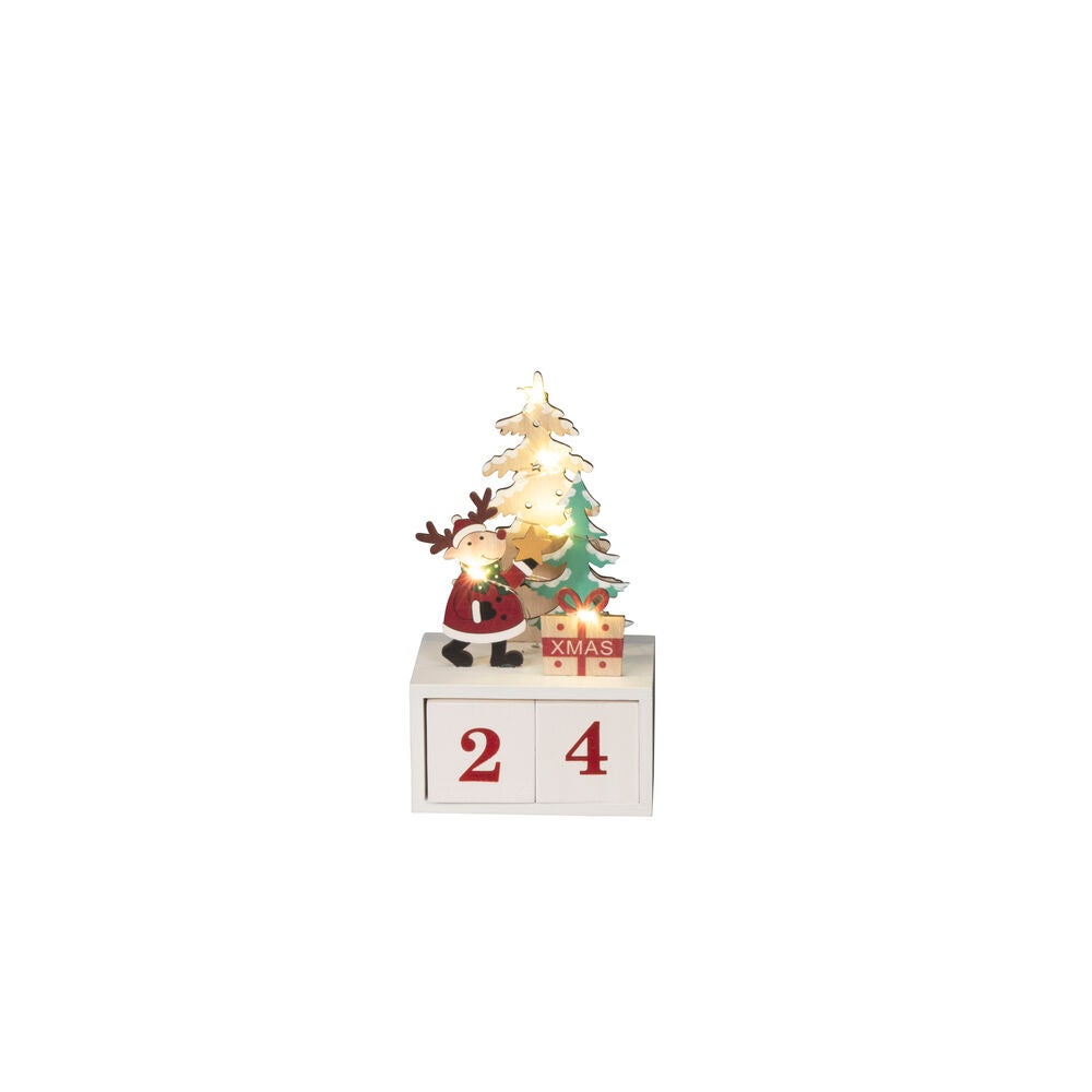 B/O Siluett Kalender trä LED