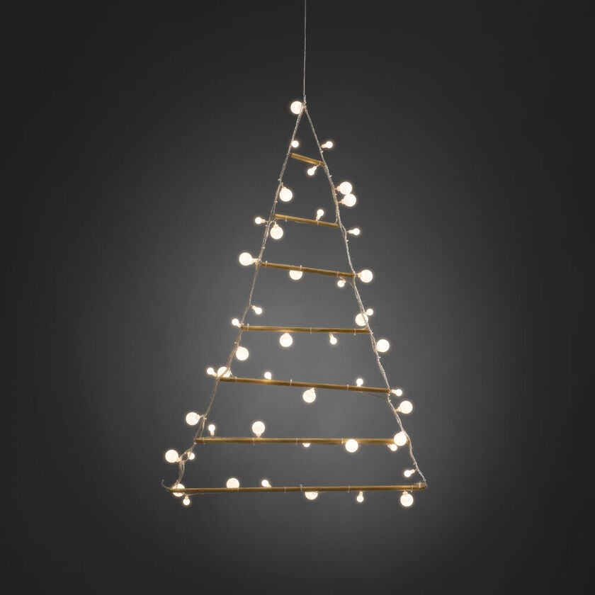 Träpyramid 48  bollar LED