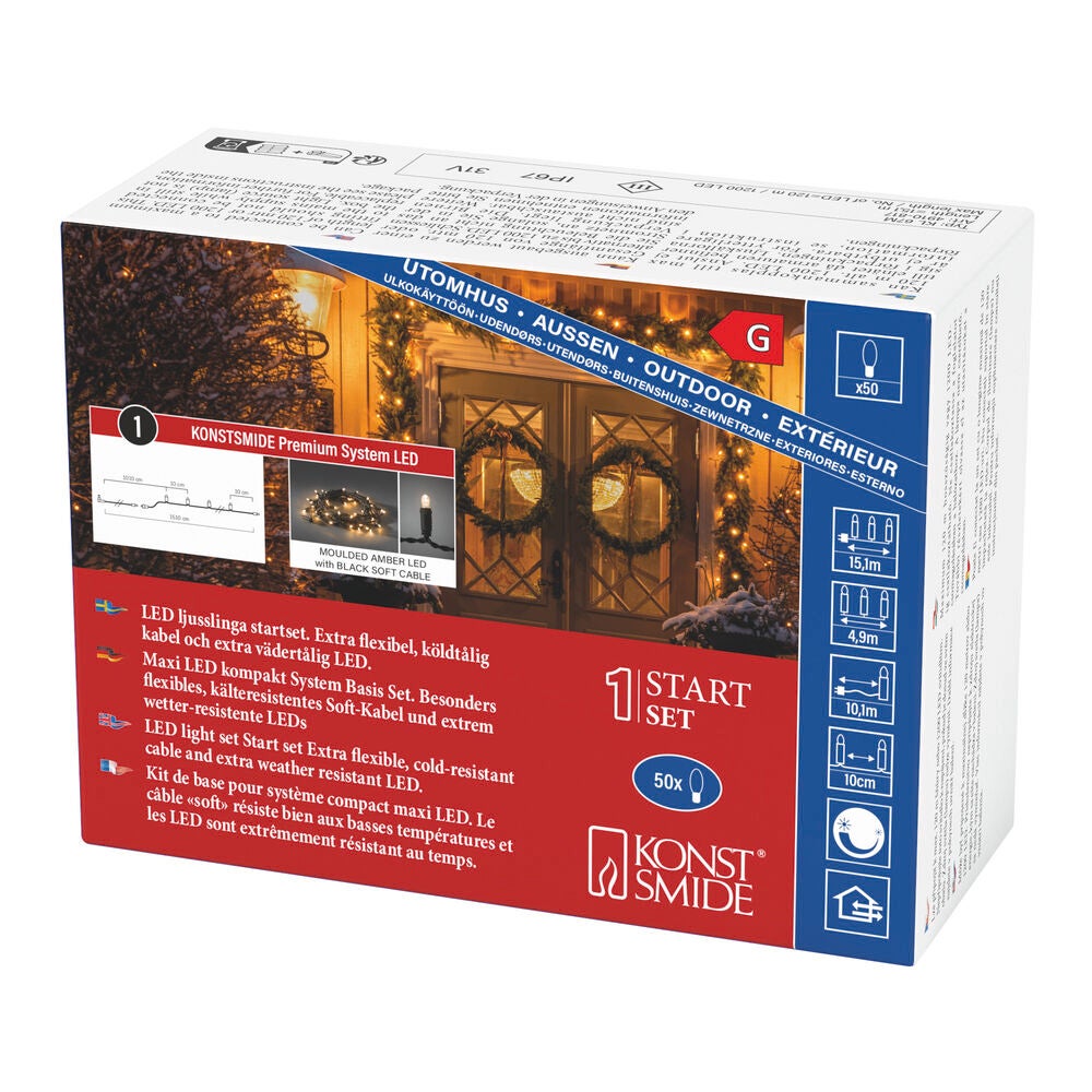 50 Amber LED Start Set Black