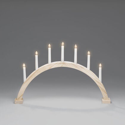 Ljusstake vitbetsad bågformade