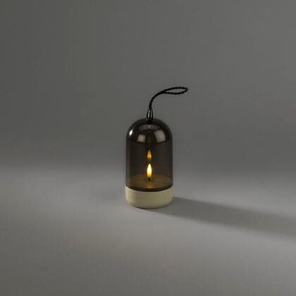 Ljuslykta bärbar LED beige