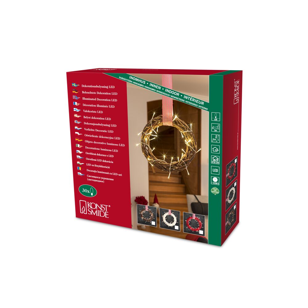LED Holzsilhouette Kranz, brau