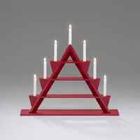 Elljusstake 7 lj trä röd