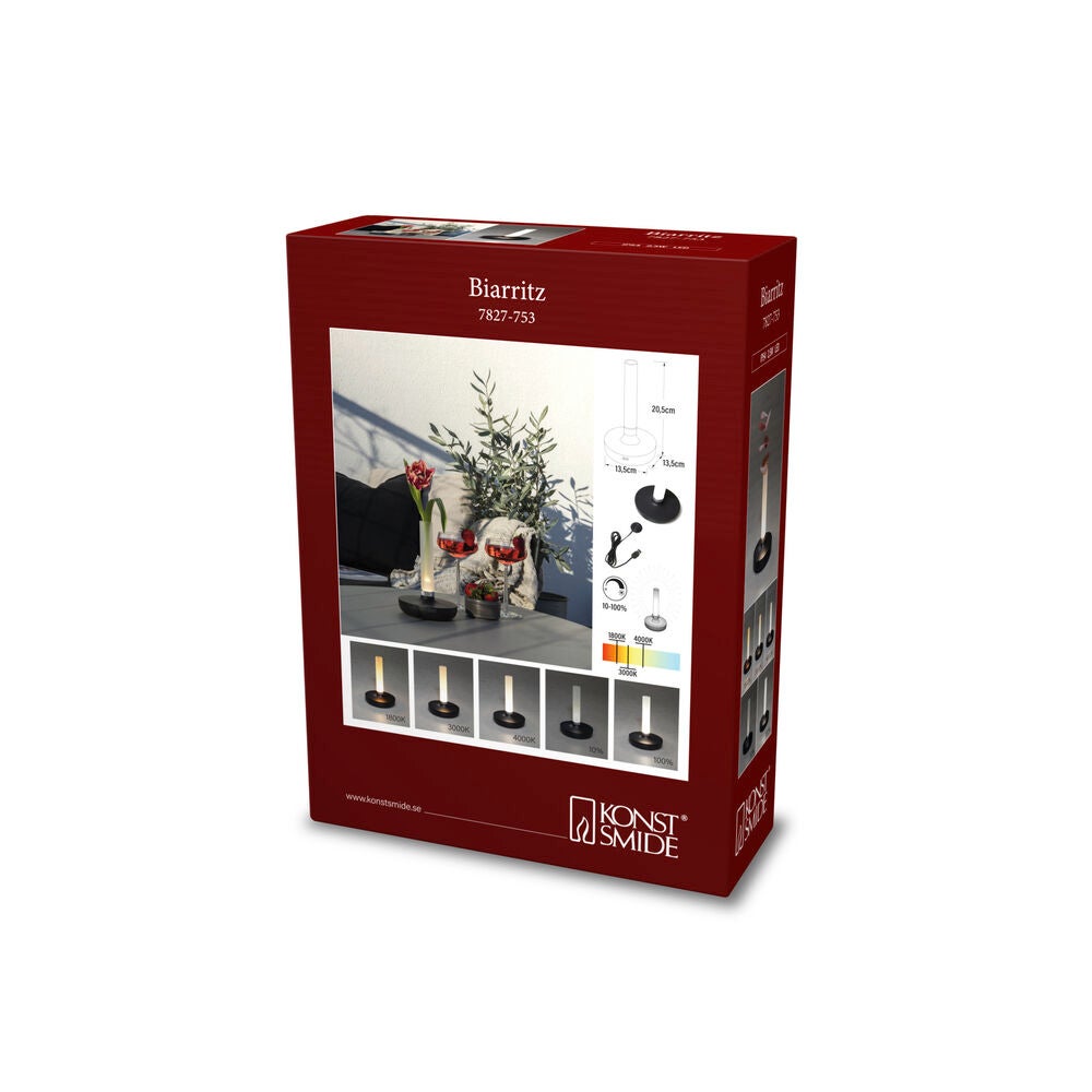 Biarritz USB-Tischvase schwarz