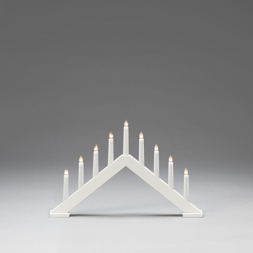 9 Bulb Candlestick White 