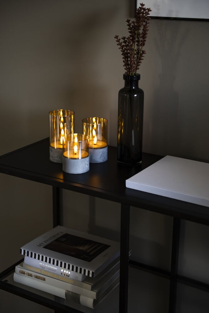 LED Kerzen im Glas, batterieb.