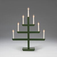 Träljusstake 7 lampor Grön 