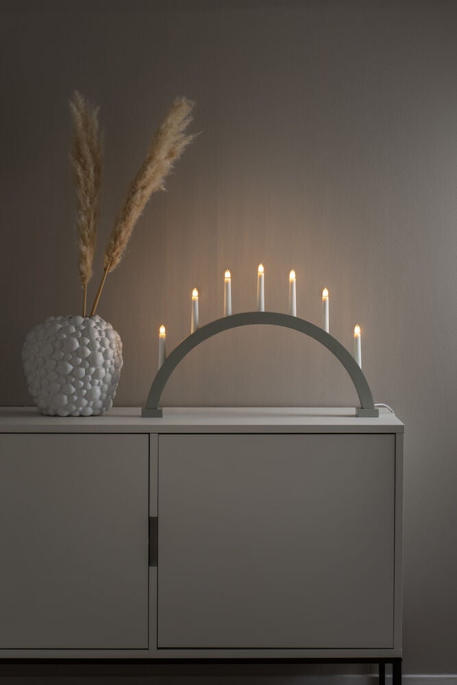 LED Holzl. mattgrau / gruener